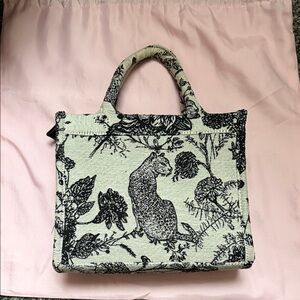 a new day Black and Cream Patterned Tote